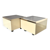 Vintage coffee tables and side tables from the 1970s.