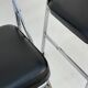 Pair of italian chrome and leather folding chairs