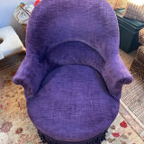 Small purple velvet tub chair