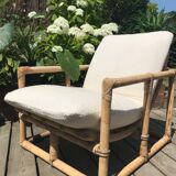 Fauteuil en rotin vintage