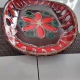 Magnificent decorative plate or fruit bowl signed Vallauris vintage.