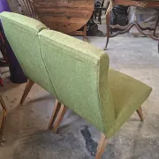 Pair of vintage armchairs with tapered legs from the 1950s.