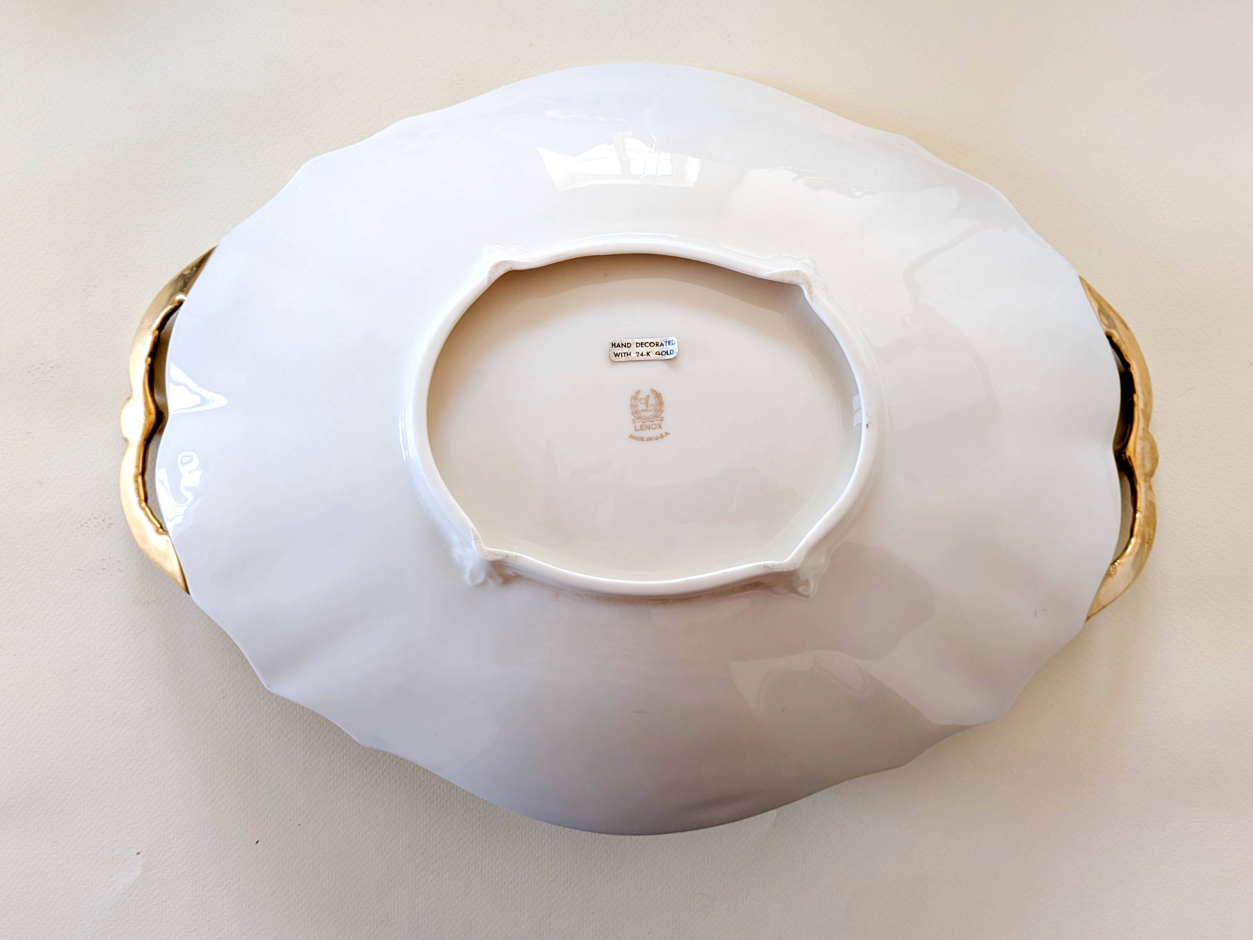 Large oval dish Lenox 24 carat gold L42cm