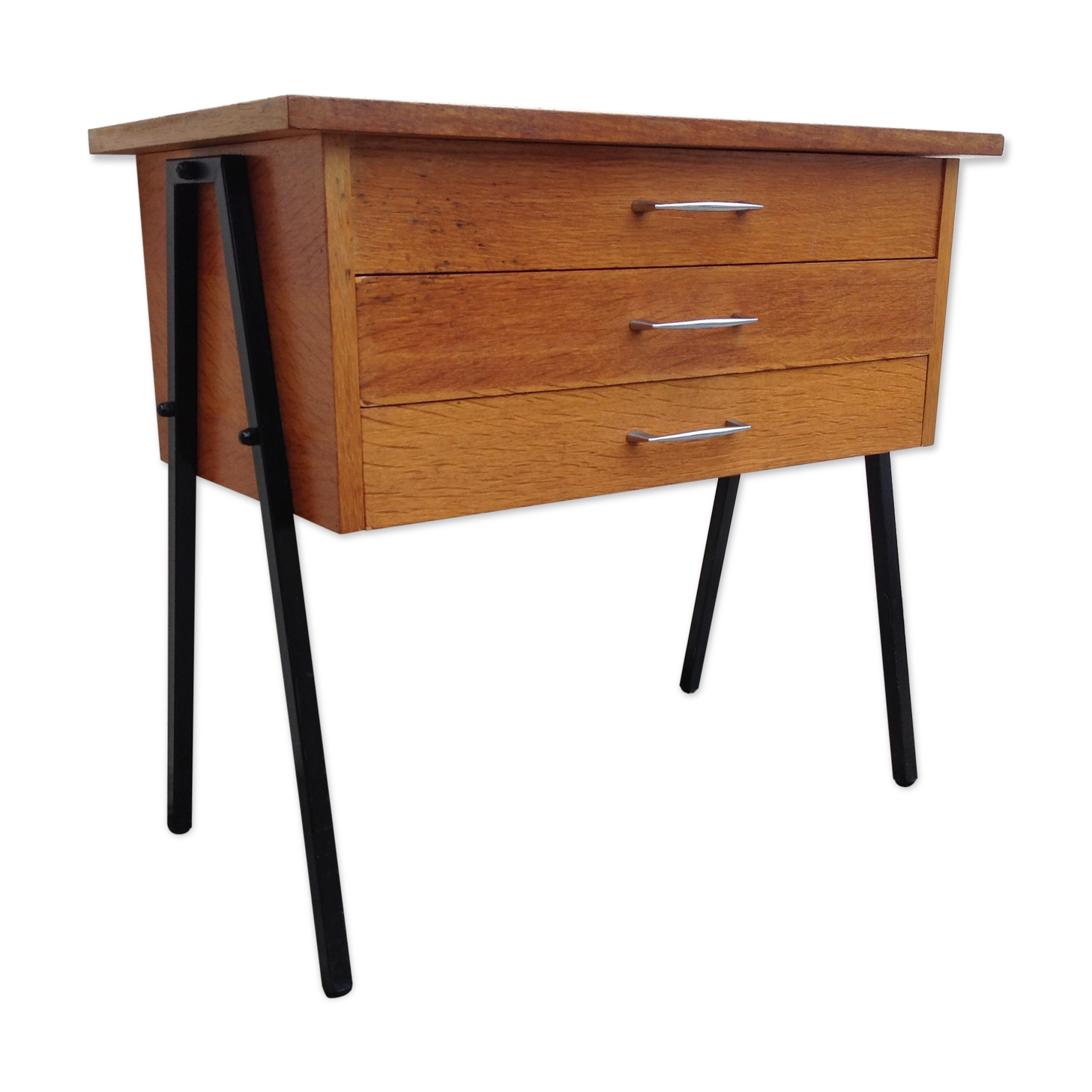 Vintage metal feet nightstand