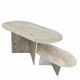 Oval coffee table duo travertine