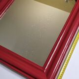 Vintage Louis Philippe style table mirror in Basque red 48 cm x 61 cm