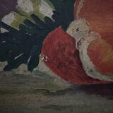 Oil on canvas still life with fruits and flowers by L. Parize 20th century