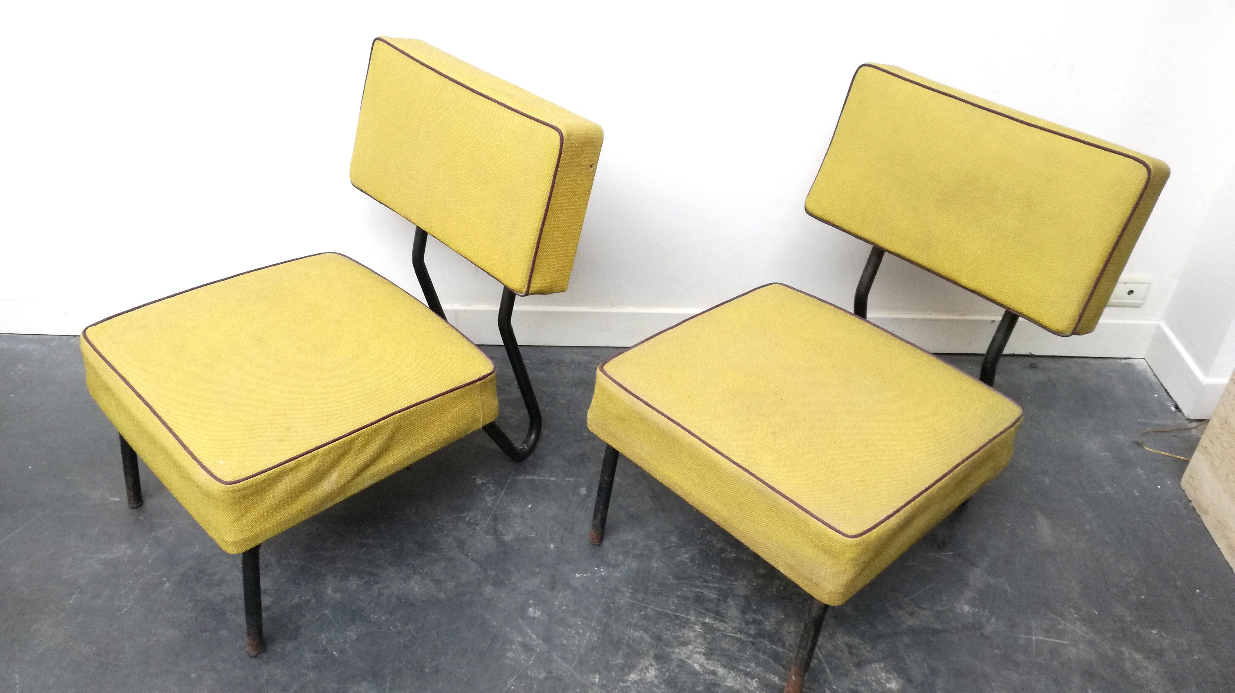 Pair of chairs by Jacques Hitier, 1950s