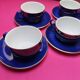 Service of 6 cups and saucers in cobalt blue with gold trim - Mitterteich
