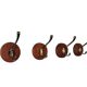 Set of 4 teak and brass coat hooks, Denmark 1960s