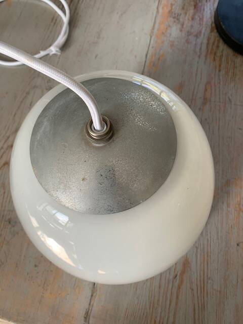Opaline pendant light Denmark 70s