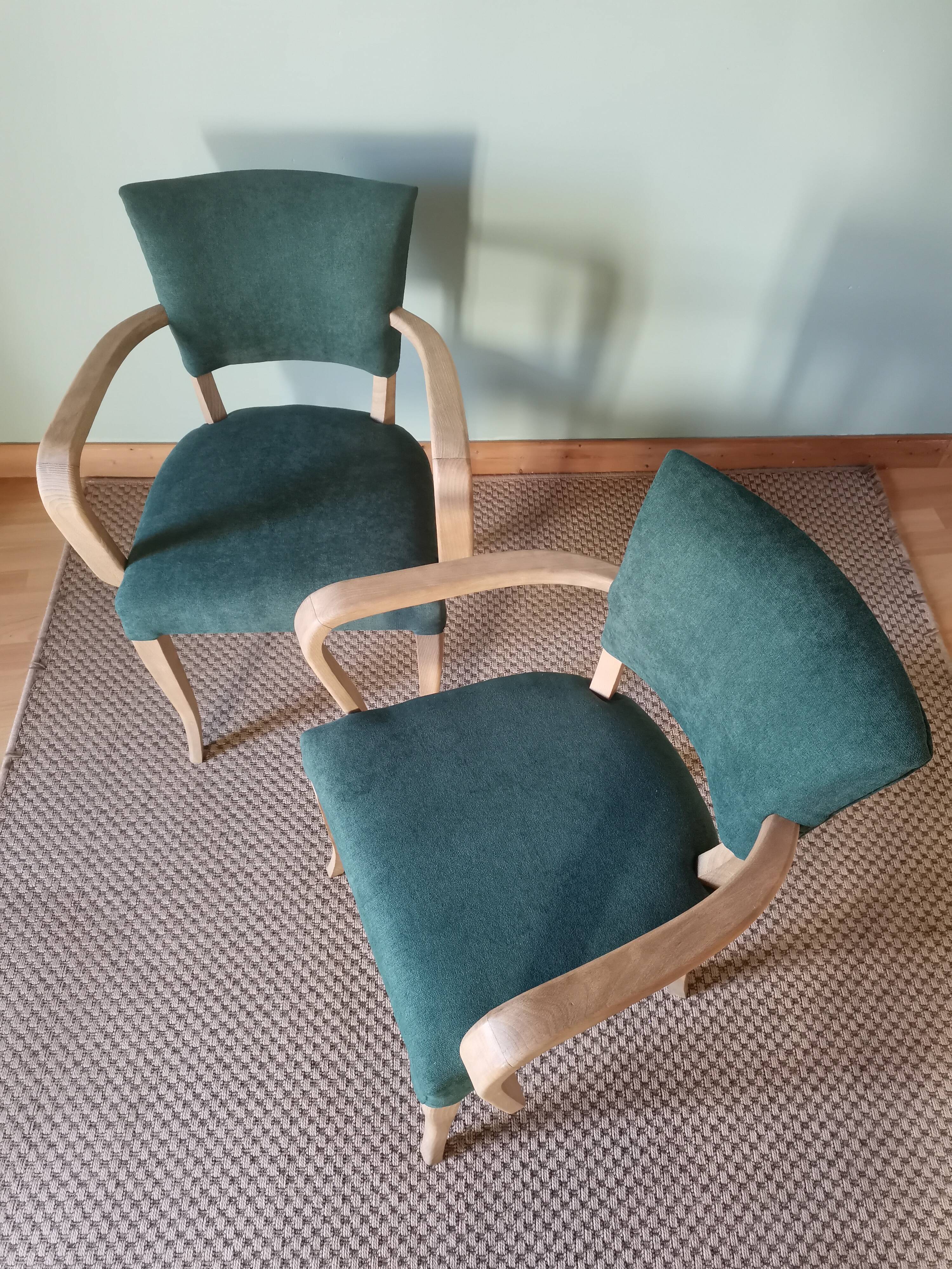 Green Art Deco bridge armchairs