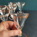 Set of six vintage French glasses for liquor