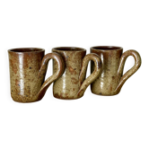 3 pyrite stoneware mugs