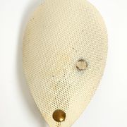 Mid Century Modern brass wall lamp with perforated metal sheet lampshades