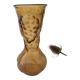 Vase italien en verre ambré avec décors de fruits en relief