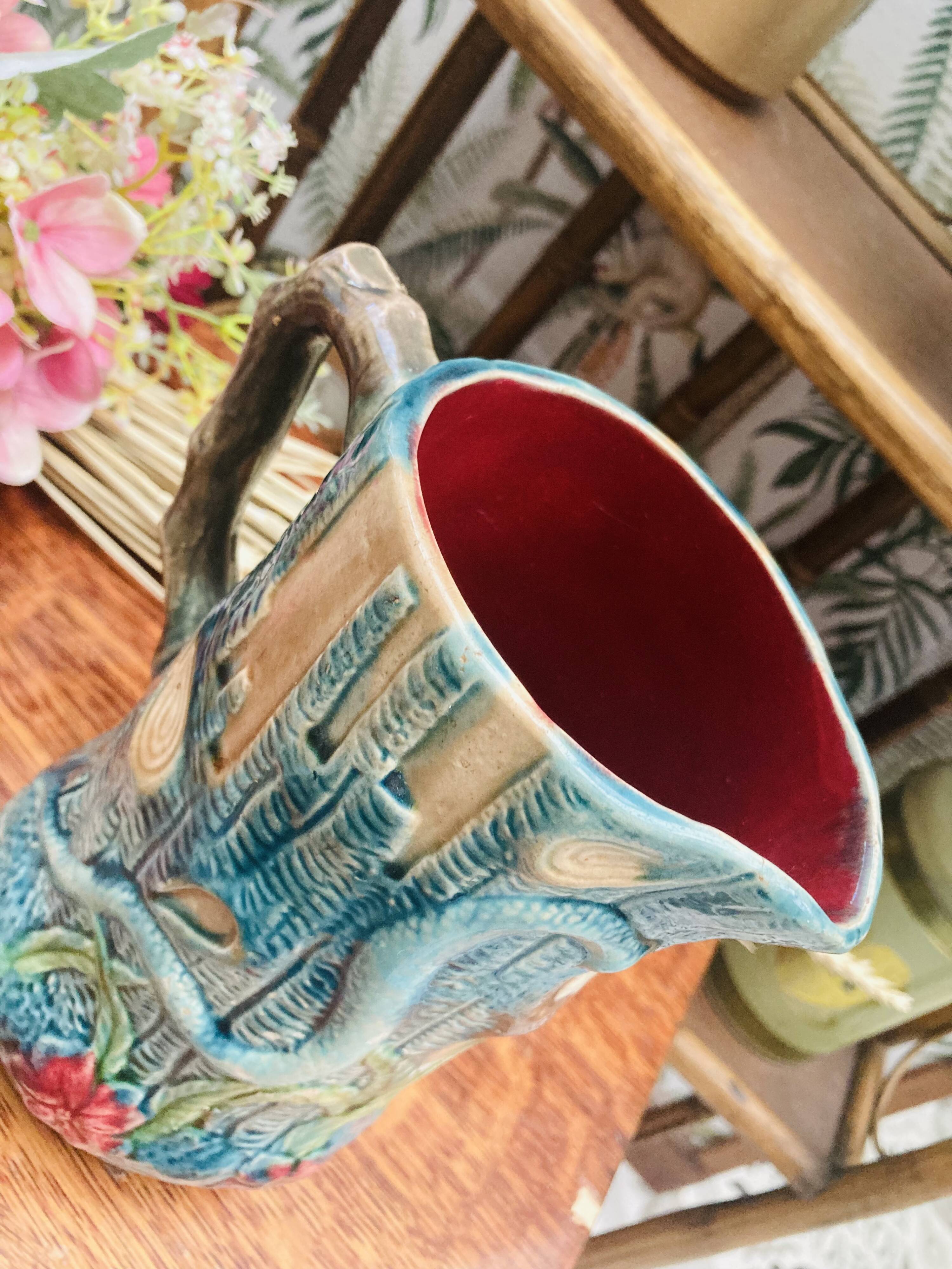 Vintage slip pitcher vase