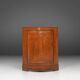Meuble d'angle antique français avec façade en bois, ca. 1850