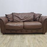 Mid-Century, Chesterfield sofa, natural leather