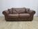 Canapé Chesterfield du milieu du siècle, cuir naturel