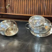 English tea/coffee service from the 1930s in silver-plated metal.