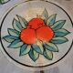 Dessert service in glass decoration fruits pomegranates signed