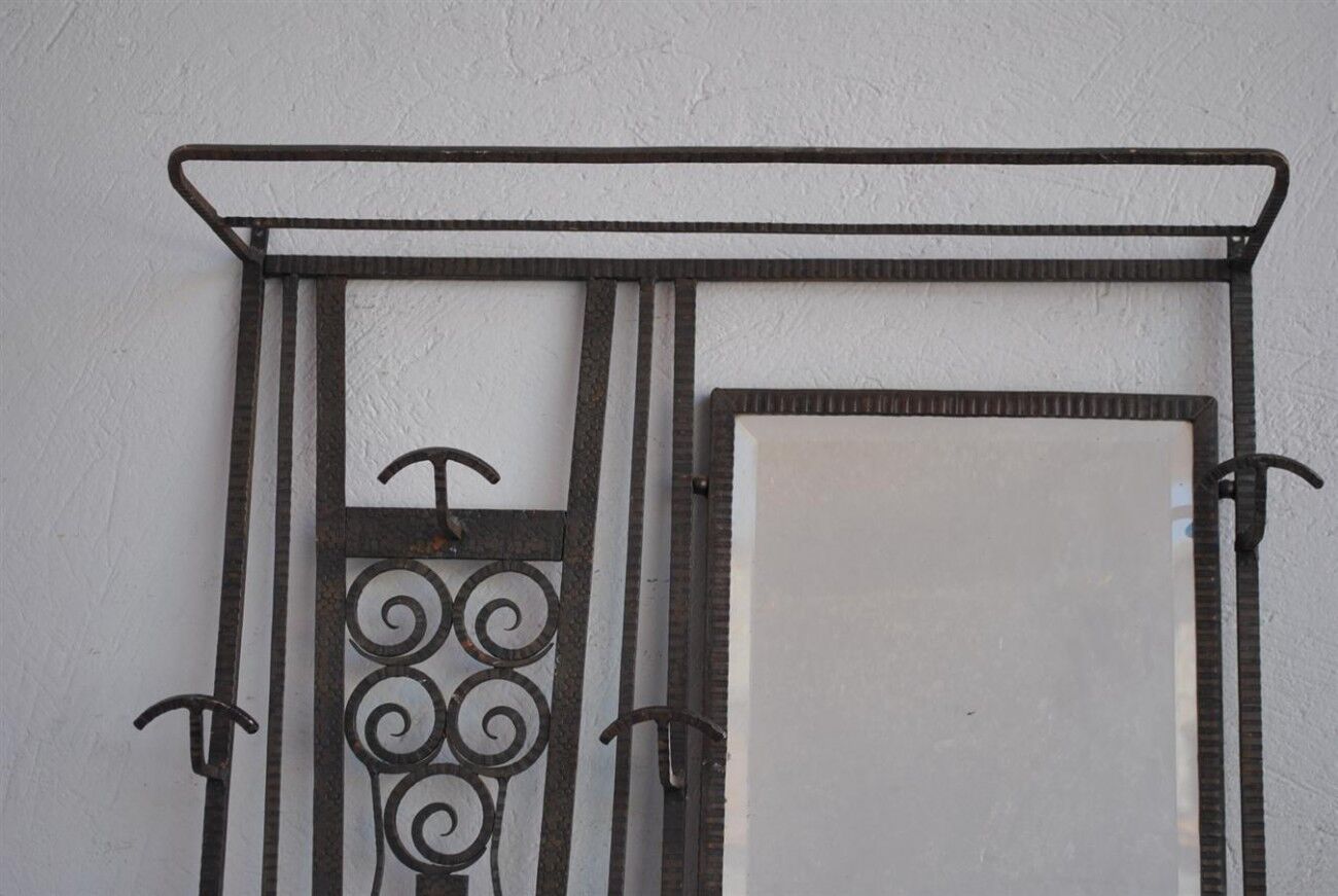 Mirror coat racks in wrought iron 1930 style Art deco
