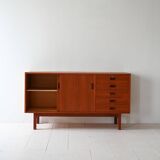 Scandinavian teak sideboard with sliding doors, 1960s