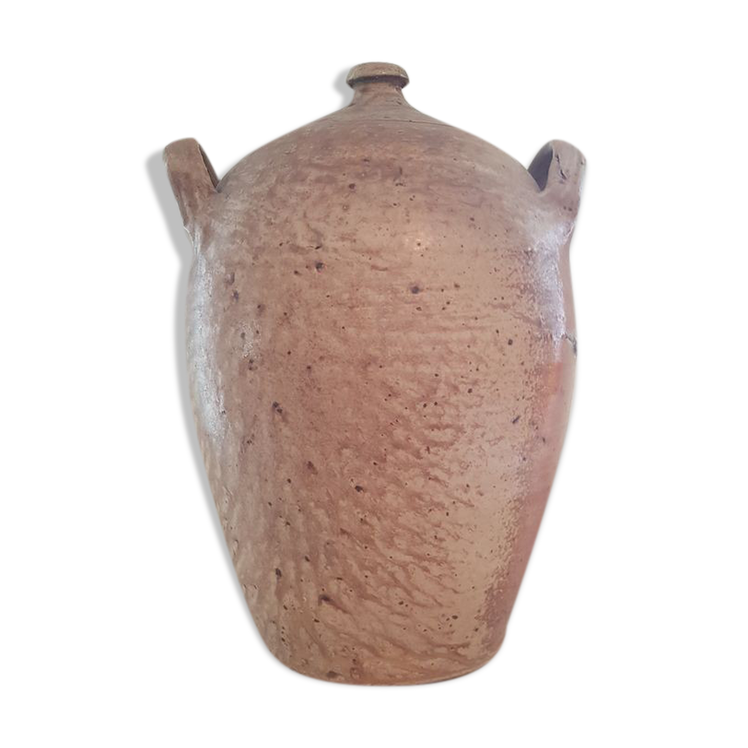 Jar or lady jeanne in varnished sandstone