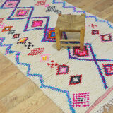 Tapis berbère losanges coloré 252 x 134 cm
