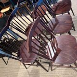 Set of 6 chairs in dark wood