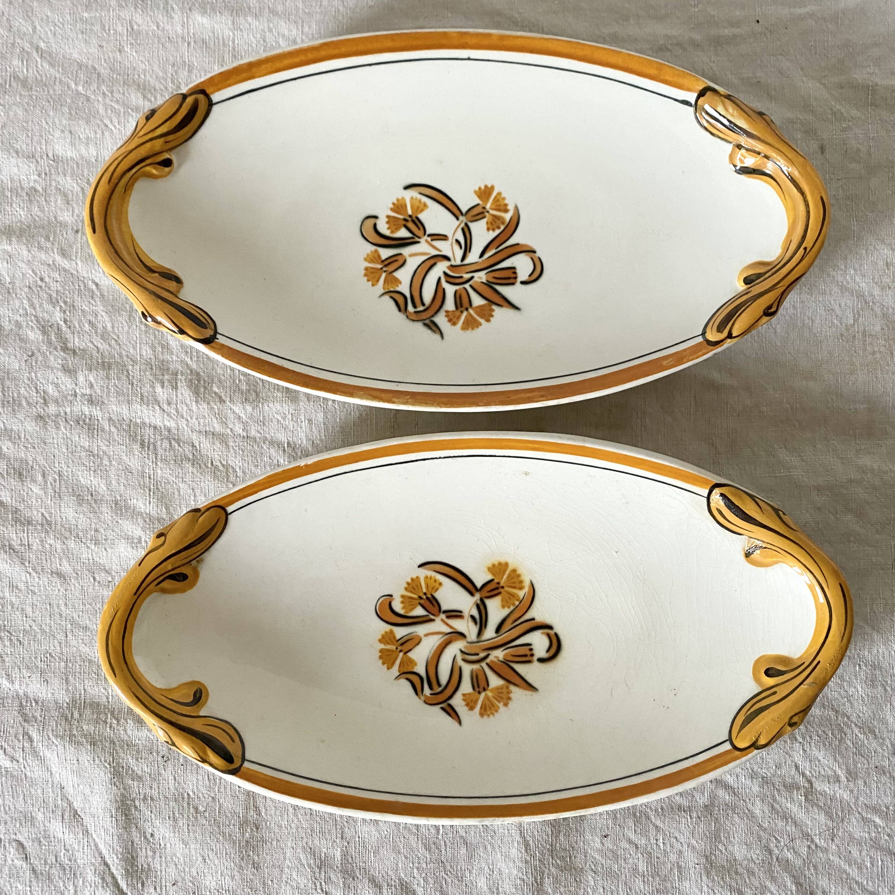 Old 1900 Creil and Montereau eyelet dishes