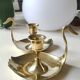 Pair of hand candle holders/Cellar rats shape swans, in polished brass. 1950s
