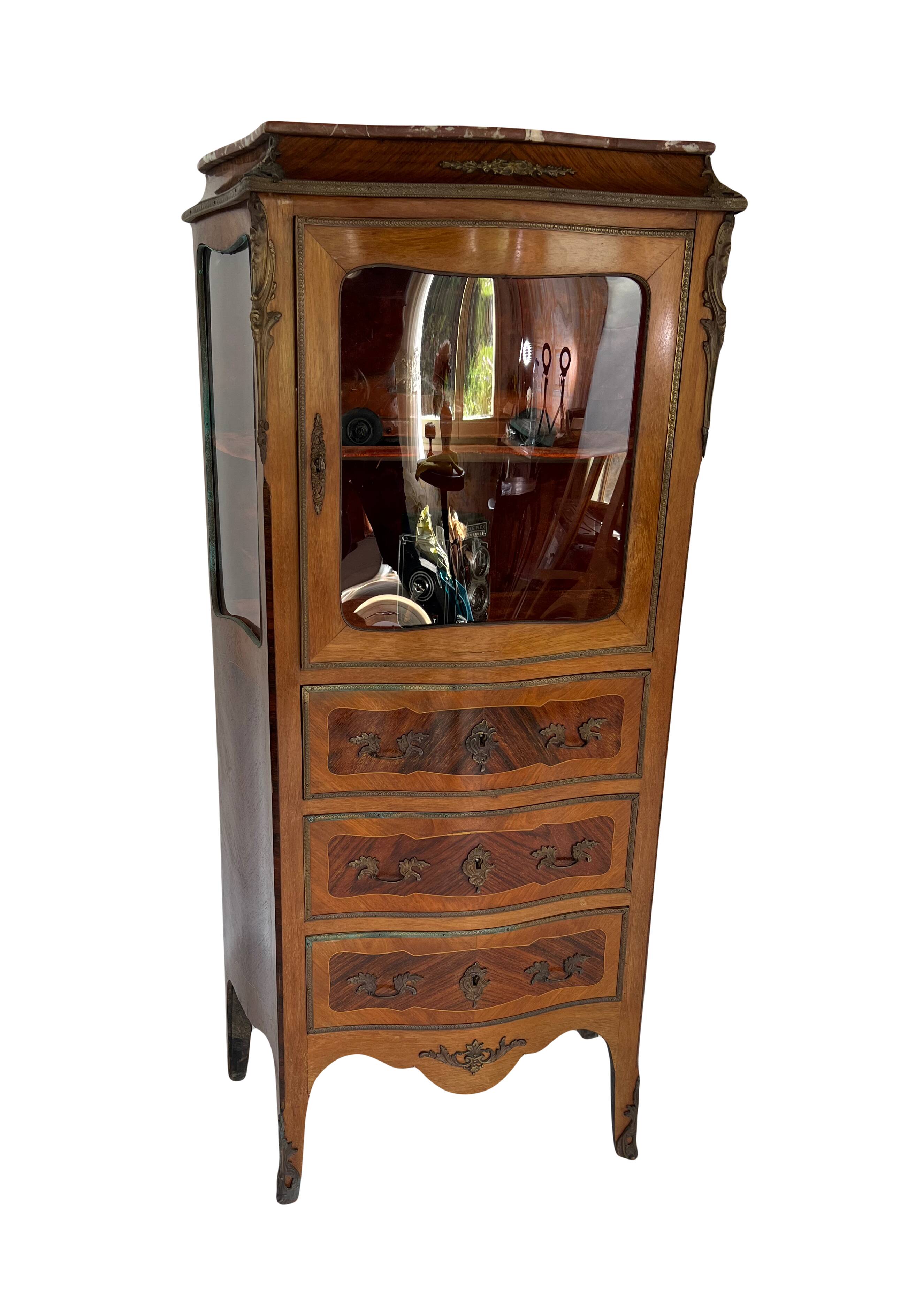 Antique Louis XV style display cabinet