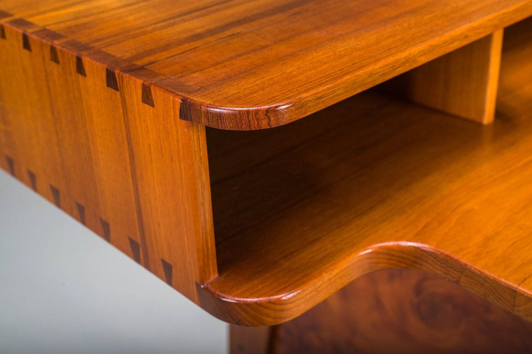 Mid-century modern teak desk, 1980s