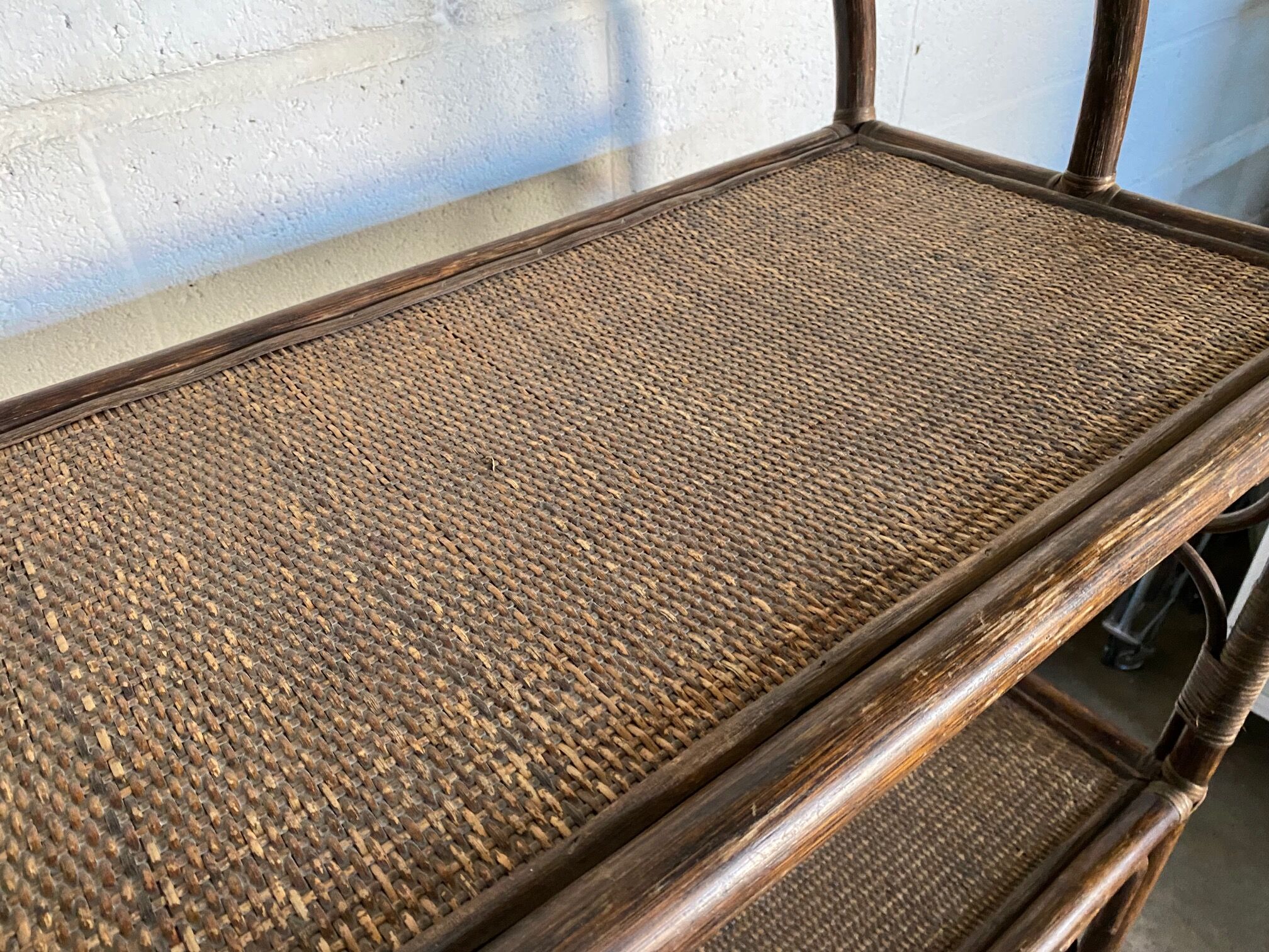 Vintage rattan bookcase 70s