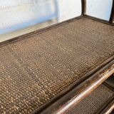 Vintage rattan bookcase 70s