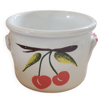 Vintage cherry patterned pot