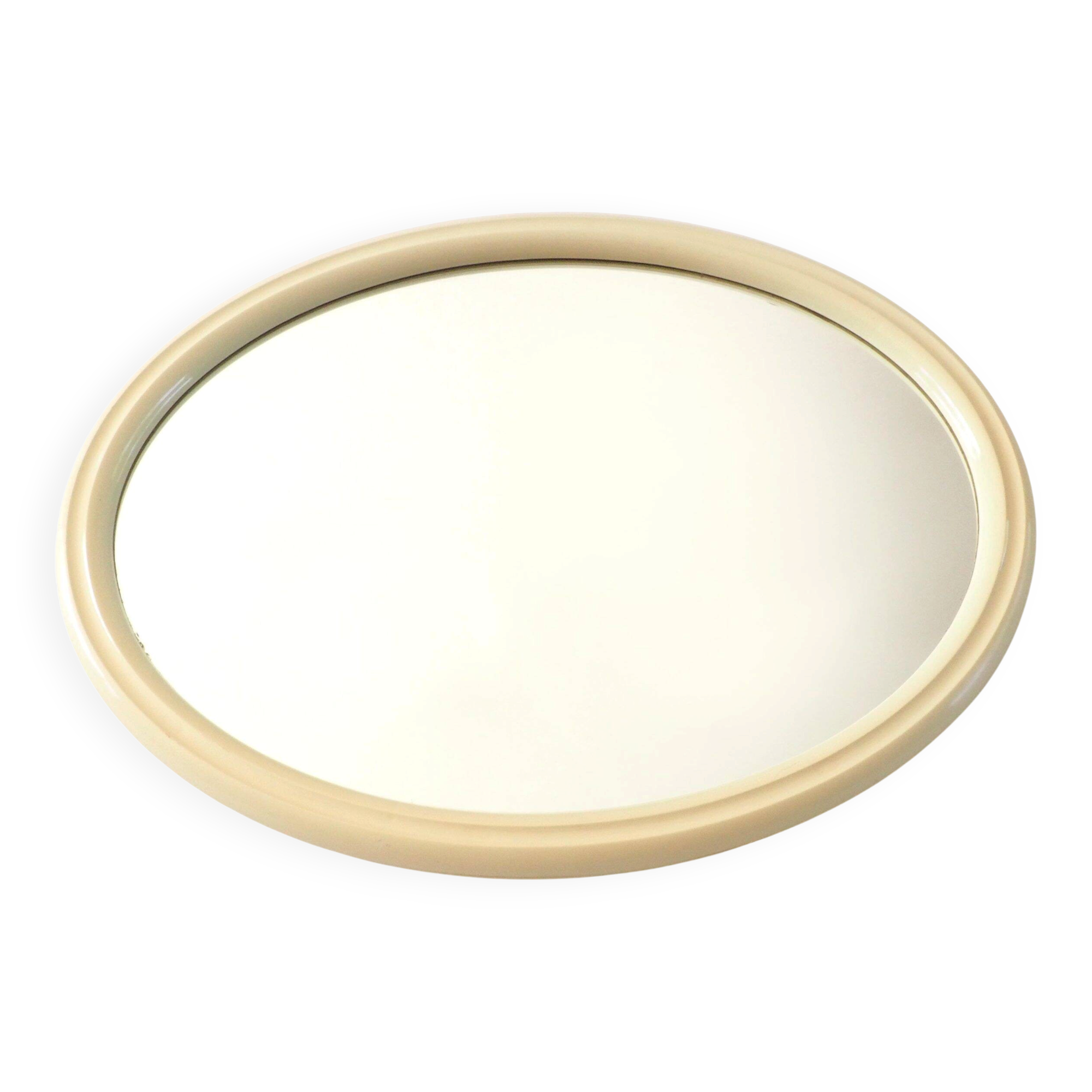 Miroir Tiger ovale 1980 écru