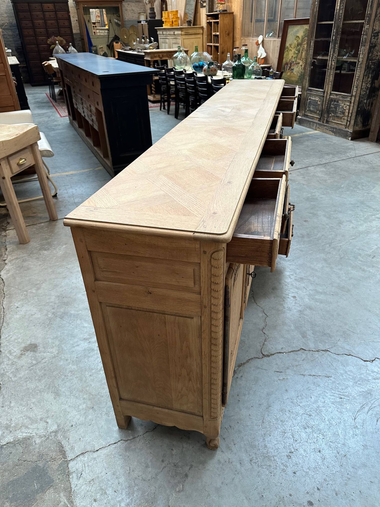 Huge mid-20th century sideboard in solid oak