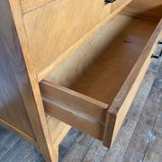 Commode à 4 tiroirs en chêne clair vintage des années 1950