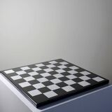 Large vintage chess set from the 70s, white and black marble, Italian craftsmanship