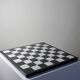 Large vintage chess set from the 70s, white and black marble, Italian craftsmanship