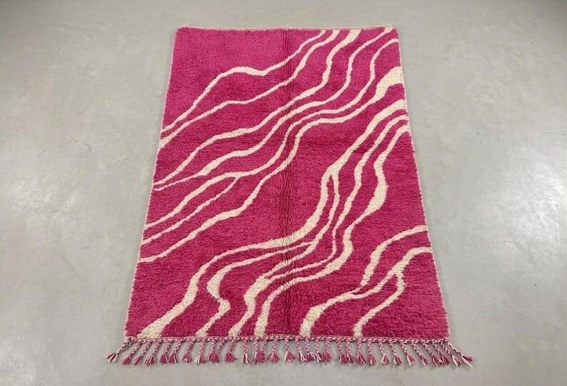 Traditional artisan beni ourain rug Bordeaux 150/250 cm