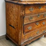 18th Century Dutch Trumeau Walnut with Maple Wood Inlays, Netherlands, 1760