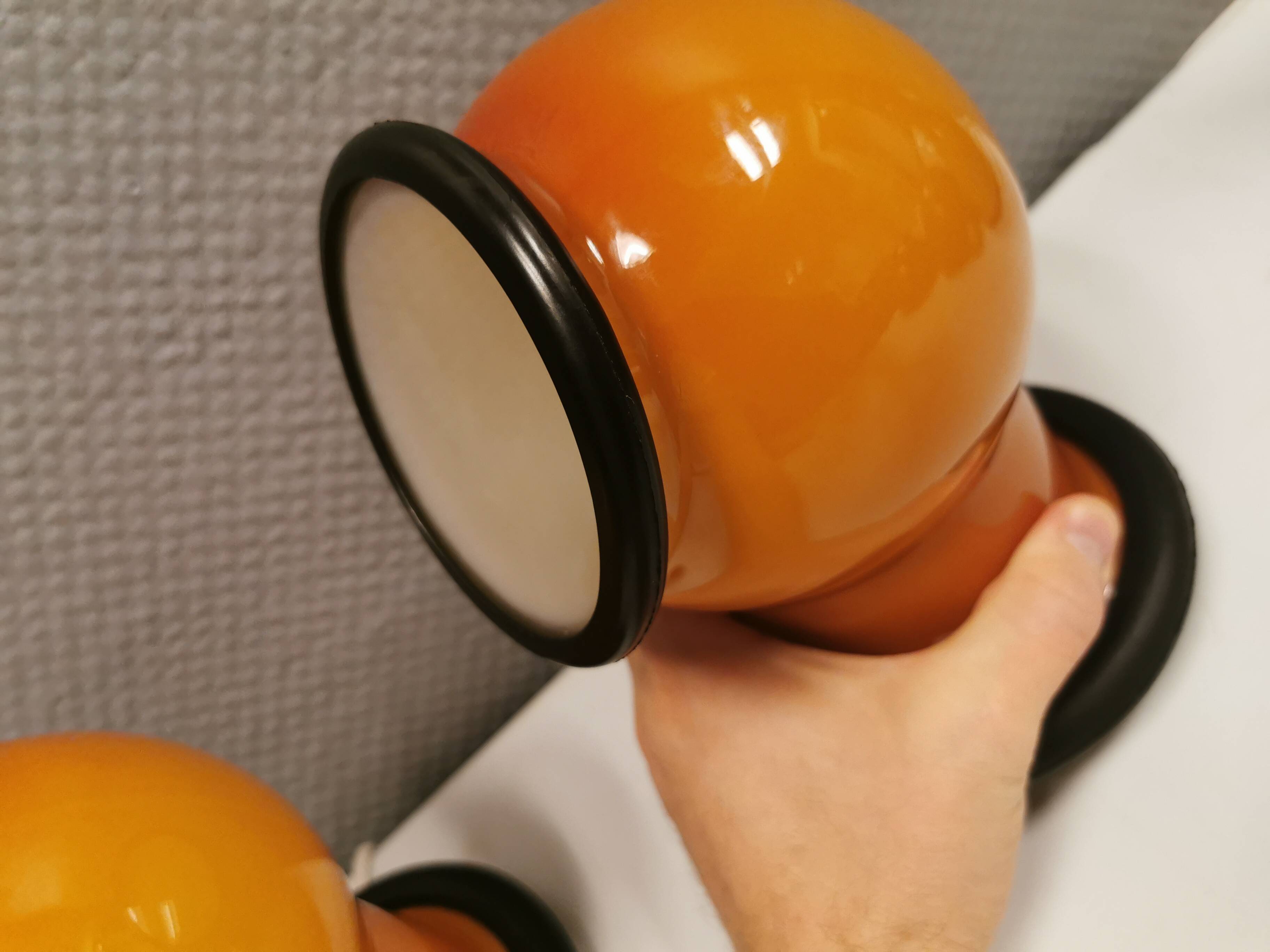 A set of EPOKE II wall lights, designed by Michael Bang for Holmegaard Denmark 1975-1981.