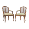Paire de fauteuils canné de style Louis XV
