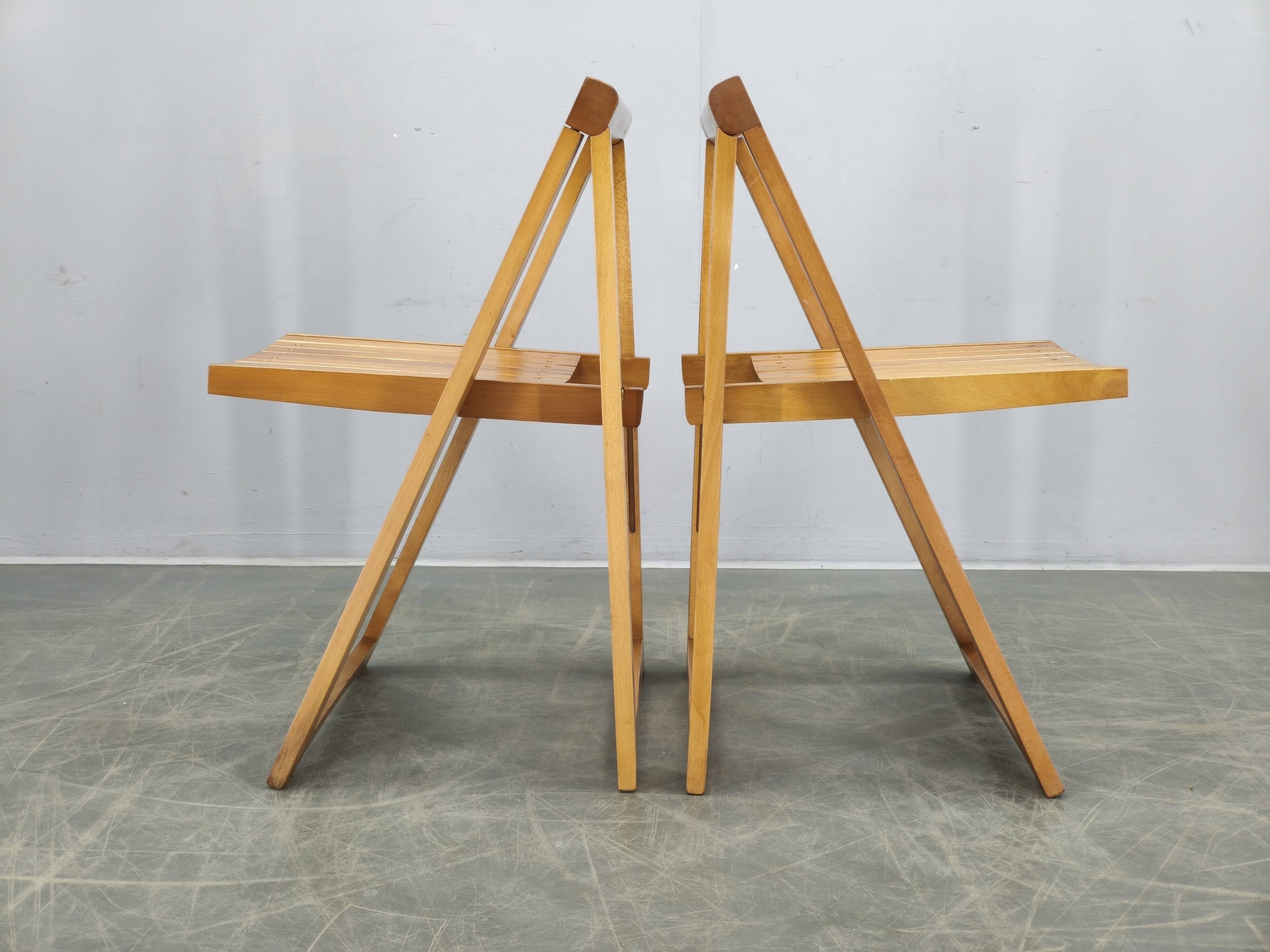 Set of 4 Trieste Folding Chairs by Aldo Jacober for Alberto Bazzani