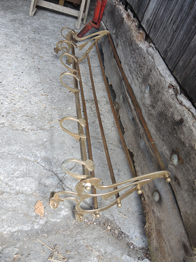 Old brass wall coat rack