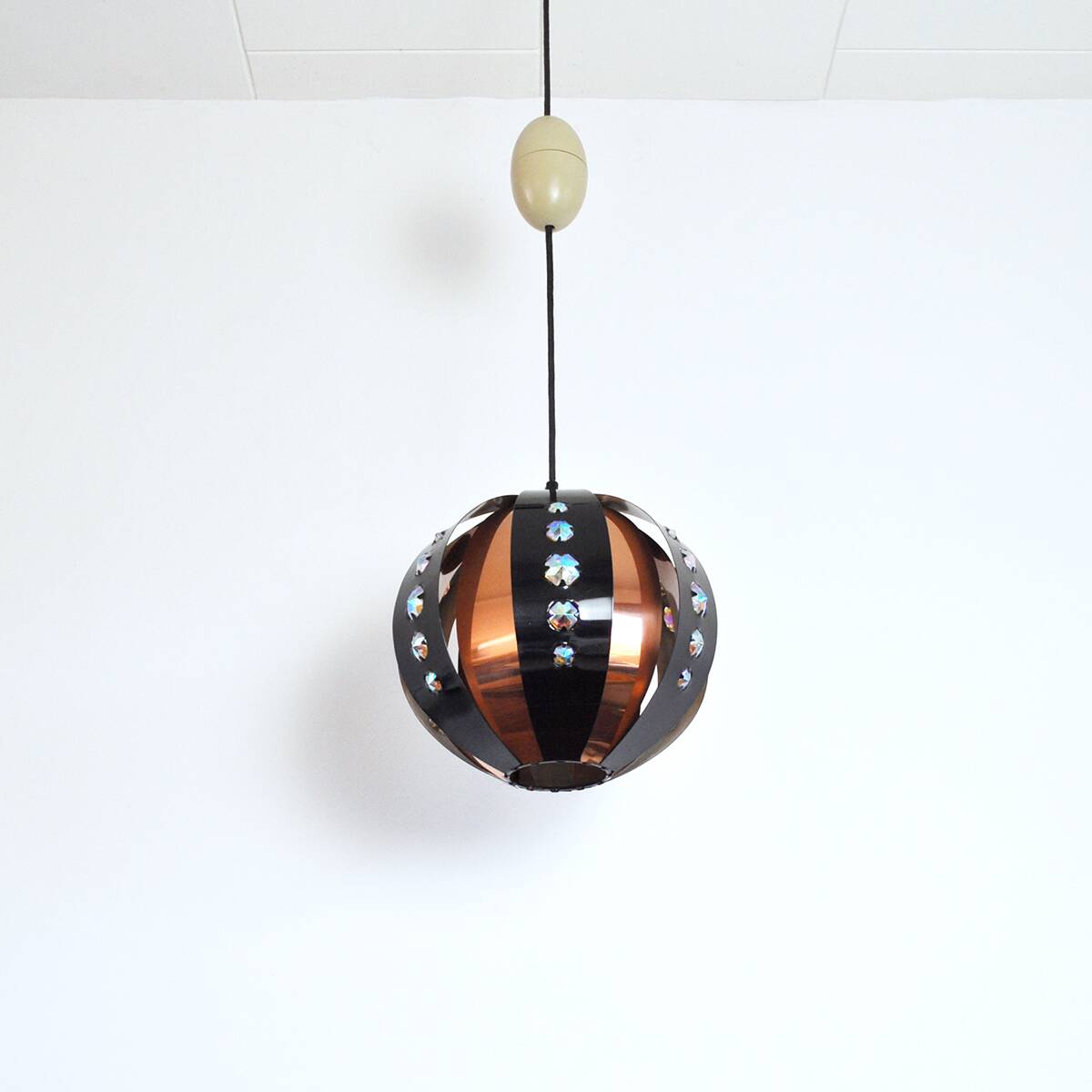 Danish copper pendant by Werner Schou for Coronell, 1970s